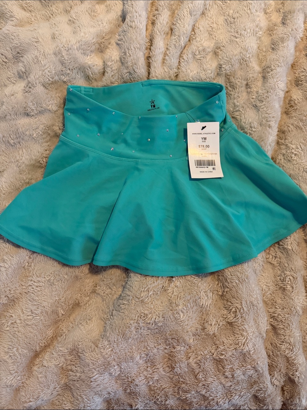 Rebel athletics  Teal Athletic Skort with Rhinestone Detail. YM. New with tags